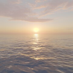 Poster - A calm and serene ocean scene with a beautiful sunset in the background