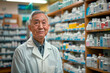 © LidiaLens - Portrait of a elderly asian man pharmacist in a pharmacy