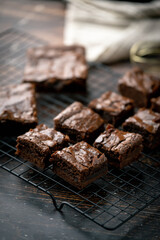 Canvas Print - chocolate brownies on cooling rack