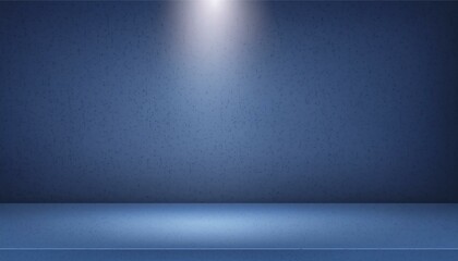 Wall Mural - empty dark blue background and spotlight with studio for showing or design blank backdrop