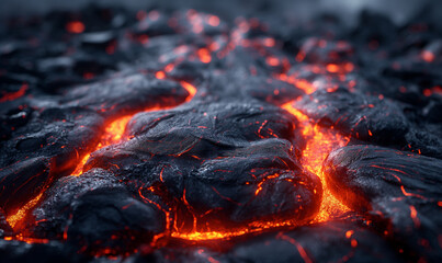 Wall Mural - abstract background of extinct lava with red gaps.