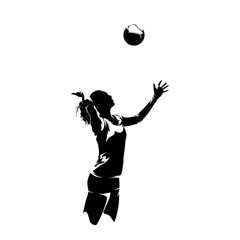 Sticker - Volleyball player, woman, female team sport athlete, isolated vector silhouette