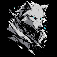 Wall Mural - Vector Logo of Wolf