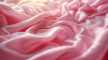 Wall Mural -   A picture shows a pink cloth under the light and a fuzzy object in front