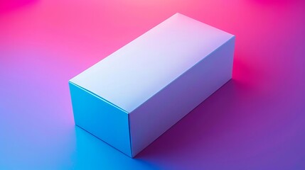 Wall Mural - bold product packaging white box on eyecatching neon color background modern minimalist design