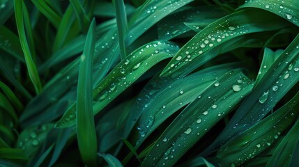 Close Up Grass. Detailed Macro Shot of Fresh Green Spring Grass Texture