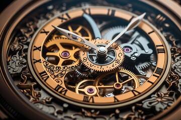 Aufkleber - Close-up of an intricate mechanical watch movement