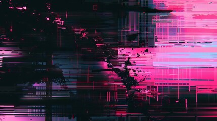 Wall Mural - futuristic digital pixel glitch abstract error background distorted broken crt television texture