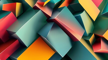 Wall Mural - colorful abstract 3d geometric background