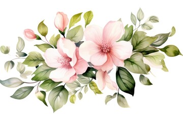 Sticker - bright flowers on a white background