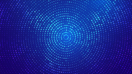 Aufkleber - Blue Mathematical Plus Symbols Pattern. Math Design Elements Background. Medical Tech Background. Abstract Digital Circles of Plus Signs. Vector Illustration.