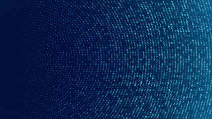 Fototapete - Abstract Numbers Circular Matrix Background. Binary Computer Machine Code On Arcs. Coding Programming Hacker Concept. Computer Science or Network Security Education Vector Background Illustration.