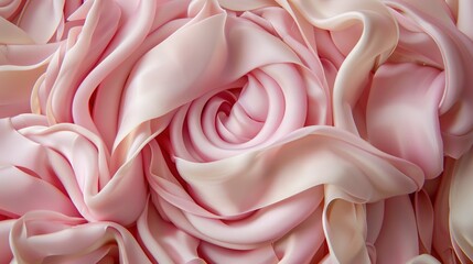 Wall Mural -   A macro shot of a delicate pink bloom with a sizable rose at its core