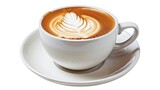 A professionally isolated image of a cup of coffee latte
