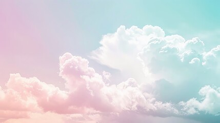 Wall Mural - Soft white clouds against a pastel sky a delightful and dreamy color palette