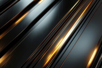 Wall Mural - elegant black and gold metallic background sleek diagonal lines abstract hitech design