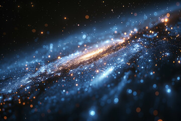 Wall Mural - The ethereal glow of the Milky Way cascading through the darkness, a river of stardust spanning the heavens. Concept of galactic splendor. Generative Ai.
