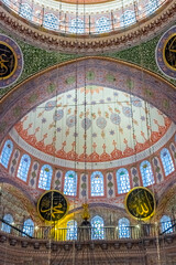 Wall Mural - Beautiful islamic architecture in the interior of Yeni Cami Mosque, Istanbul,  Turkey