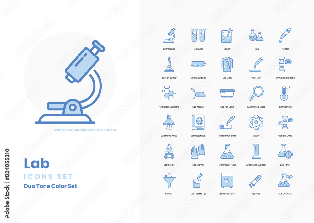 Labware Icons Lab icons collection. Set contains such Icons as test tube, flask ...