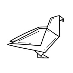 Wall Mural - Origami bird pigeon in a simple doodle style. illustration isolated on a white background.