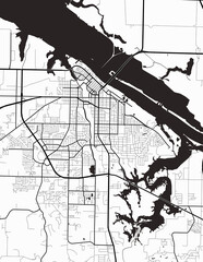 Wall Mural - Minimalist white map of Decatur, Alabama – A modern map print highlighting infrastructure of the city, useful for tourism purposes
