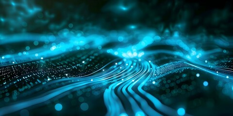 Explore digital world with abstract blue background glowing data pathways and circuit patterns. Concept Abstract Art, Blue Background, Glowing Data Pathways, Circuit Patterns, Digital World