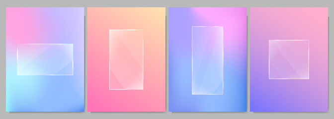 Wall Mural - vector illustration. glass transparent glossy effect. colorful gradient background. element for desi