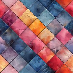 Wall Mural - seamless wallpaper pattern with pastel squares