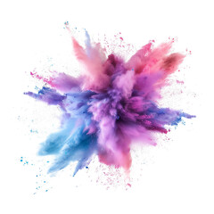 Wall Mural - blue powder explosion effect isolated or on white background