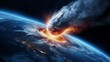 © riko2022 - A cinematic portrayal of Earth's final moments, as a massive comet meteor collides with the planet earth.