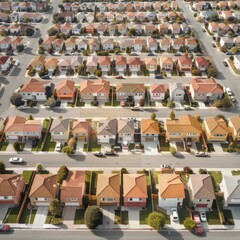 Suburban Bliss: Aerial View of Residential Neighborhood