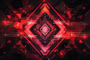 Wall Mural - futuristic red and black geometric abstract background technologyinspired vector illustration