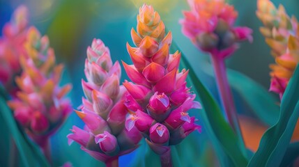 Poster - The Vibrant Hues of Siam Tulip paraacurcuma or Eucurcuma