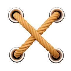 Wooden Rope With connection in realistic 3D rendering with transparent background