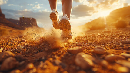 Wall Mural - person running on the beach