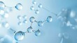 © Jixster - Connected water molecules on a light blue background made with AI generative technology
