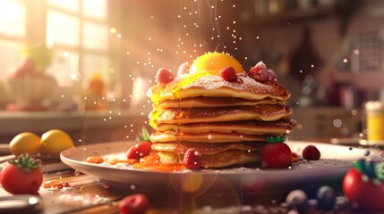 National Pancake Day Concept with copy space area for text. Delicious food
