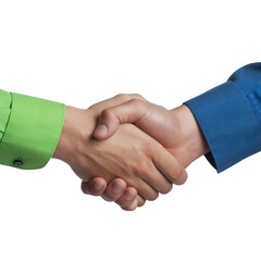 Handshake between two professional businessmen, isolated on white background