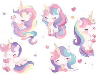 Wall Mural - unicorn clipart vector for graphic resources