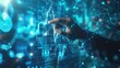 © Ammar - Businessman touching virtual screen with a graph of stock market growth on a digital hologram interface