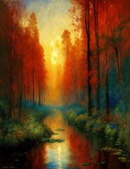 Wall Mural - morning in the forest