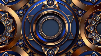 Wall Mural - a luxurious geometric abstract background showcasing symmetrical circles and diamonds in shades of r