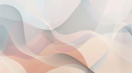 Wall Mural - a minimalist abstract shapes and forms background with smooth curves and flowing lines in subtle pas
