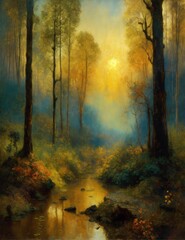 Canvas Print - morning in the forest