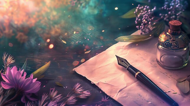 National pen pal day background concept, with copy space 