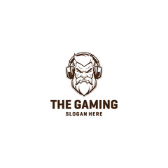 Wall Mural - Gamer head logo vector illustration