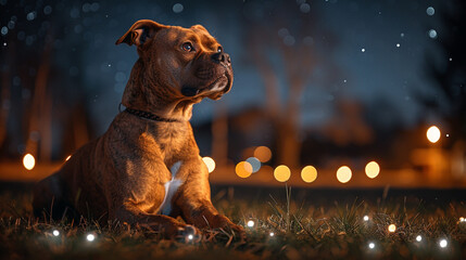 Canvas Print - dog in the night