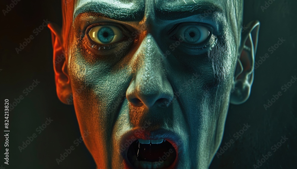 Hyperrealistic portrayal of a boy's angry face captures intense emotion ...