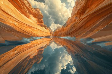Exit slot canyon. The Magic Antelope Canyon in the Navajo Reservation, the United States.