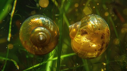Wall Mural - Golden Eggs of the Apple Snail Pomacea canaliculata